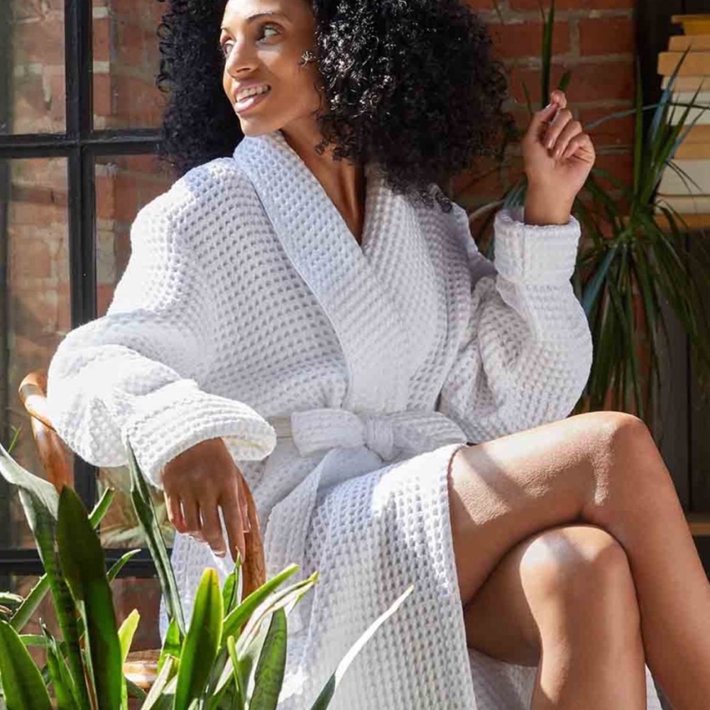 Brooklinen Waffle Bath Robe White Size XS/S
